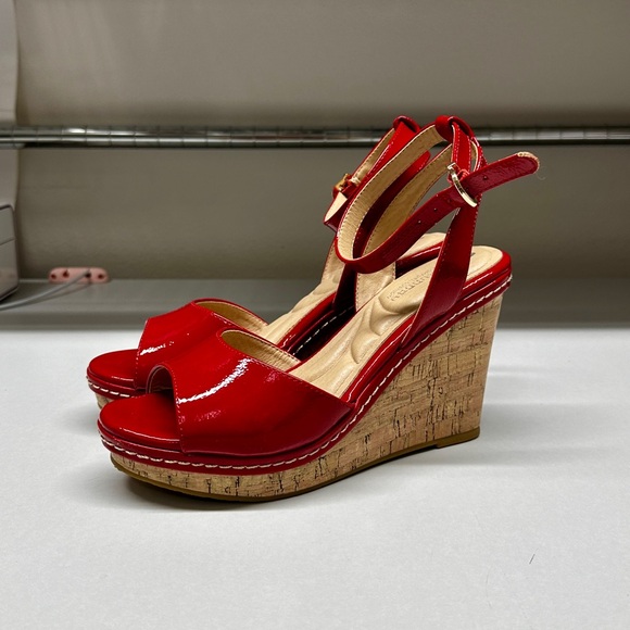 CL by Laundry Shoes Cl By Laundry Womens Red Cork Platform Beaming